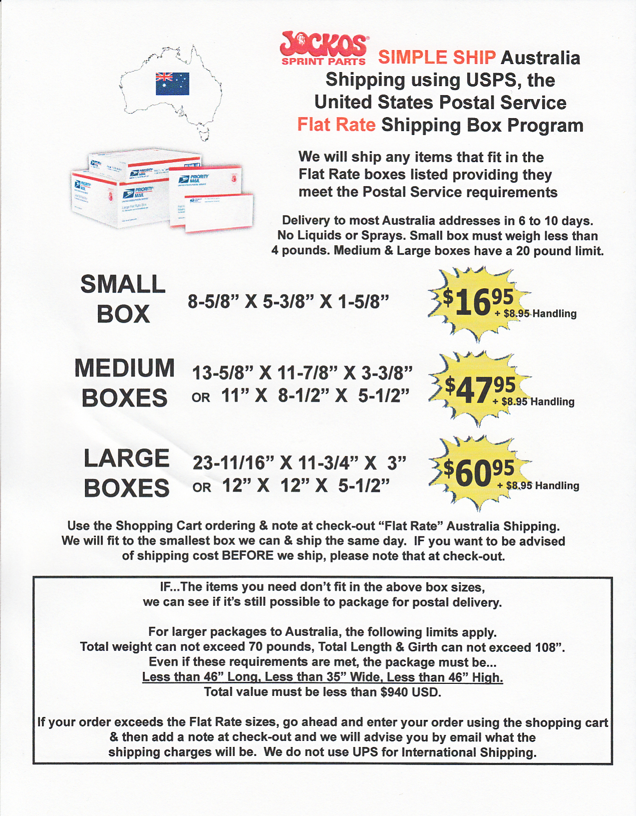 Australia Flat Rate Shipping